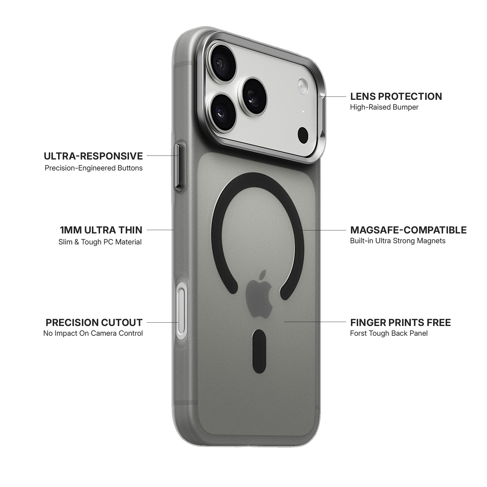 iiCASE Frost Veil MagSafe Case iPhone Case in Frost Smoke Grey detail image - image 5