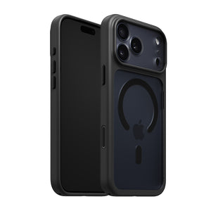 iiCASE Glacier MagSafe Case iPhone Case in Frost Smoke Black shown on dark blue iPhone product image - image 15