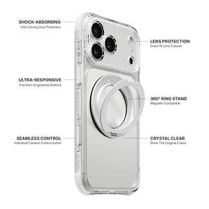 iiCASE Macaron Shield 360 Ring Stand iPhone Case in Clear White detail image - image 13