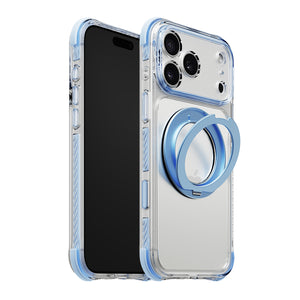 iiCASE Macaron Shield 360 Ring Stand iPhone Case in Macaron Blue shown on silver iPhone product image - image 7