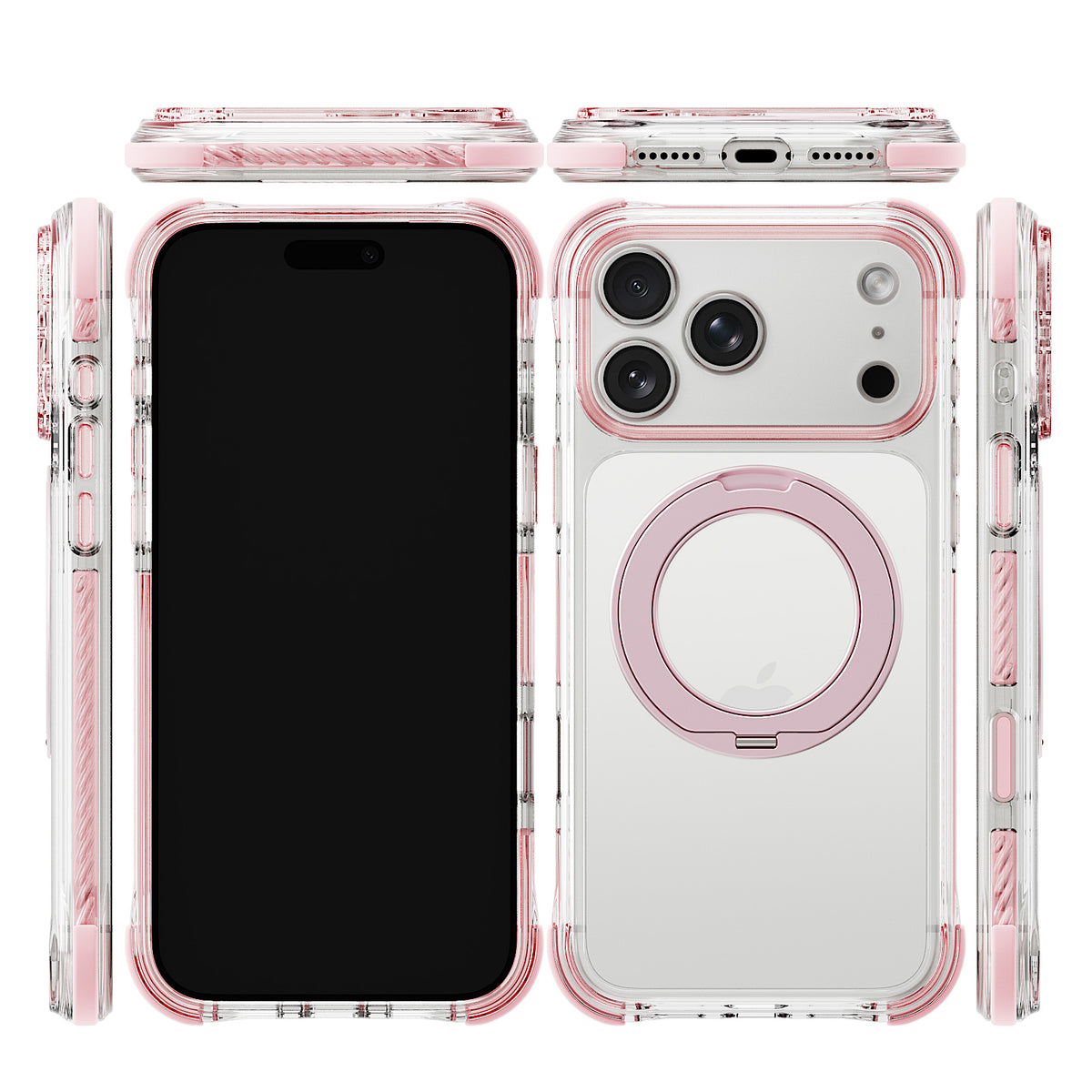 iiCASE Macaron Shield 360 Ring Stand iPhone Case in Macaron Pink detail image - image 6