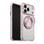 iiCASE Macaron Shield 360 Ring Stand iPhone Case in Macaron Pink shown on silver iPhone product image - image 3