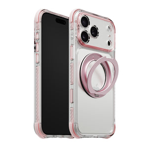 iiCASE Macaron Shield 360 Ring Stand iPhone Case in Macaron Pink shown on silver iPhone product image - image 3