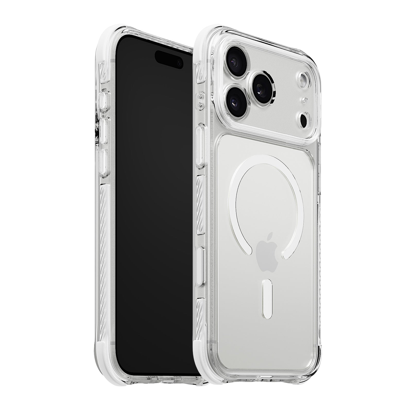 iiCASE Macaron Shield MagSafe Case iPhone Case in Clear White shown on silver iPhone product image - image 11