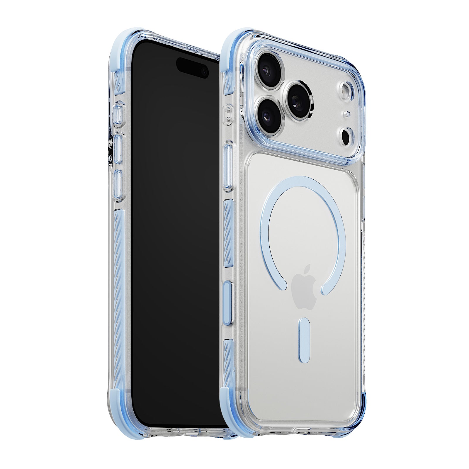 iiCASE Macaron Shield MagSafe Case iPhone Case in Macaron Blue shown on silver iPhone product image - image 7