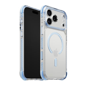 iiCASE Macaron Shield MagSafe Case iPhone Case in Macaron Blue shown on silver iPhone product image - image 7