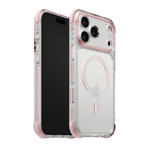 iiCASE Macaron Shield MagSafe Case iPhone Case in Macaron Pink shown on silver iPhone product image - image 3