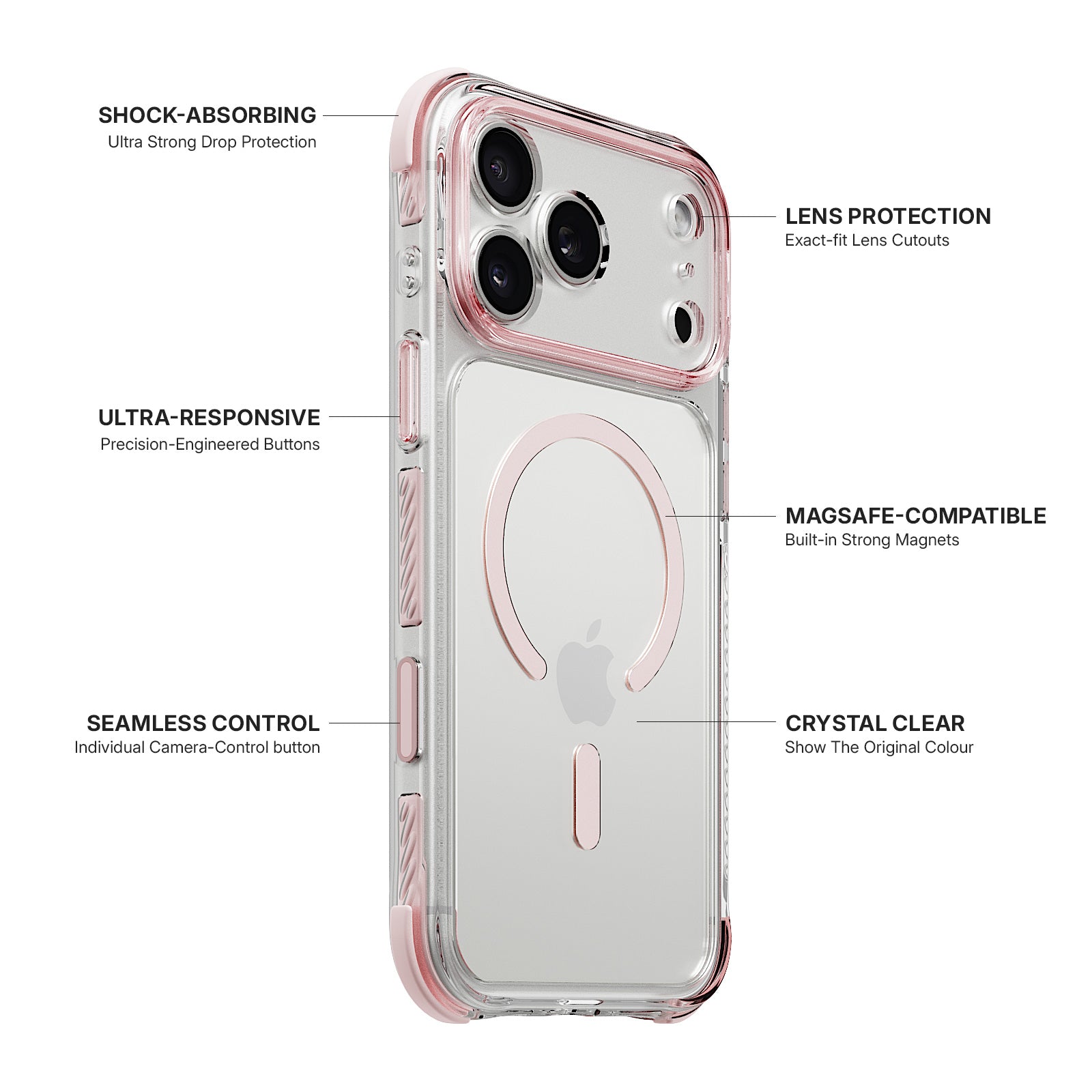 iiCASE Macaron Shield MagSafe Case iPhone Case in Macaron Pink detail image - image 5