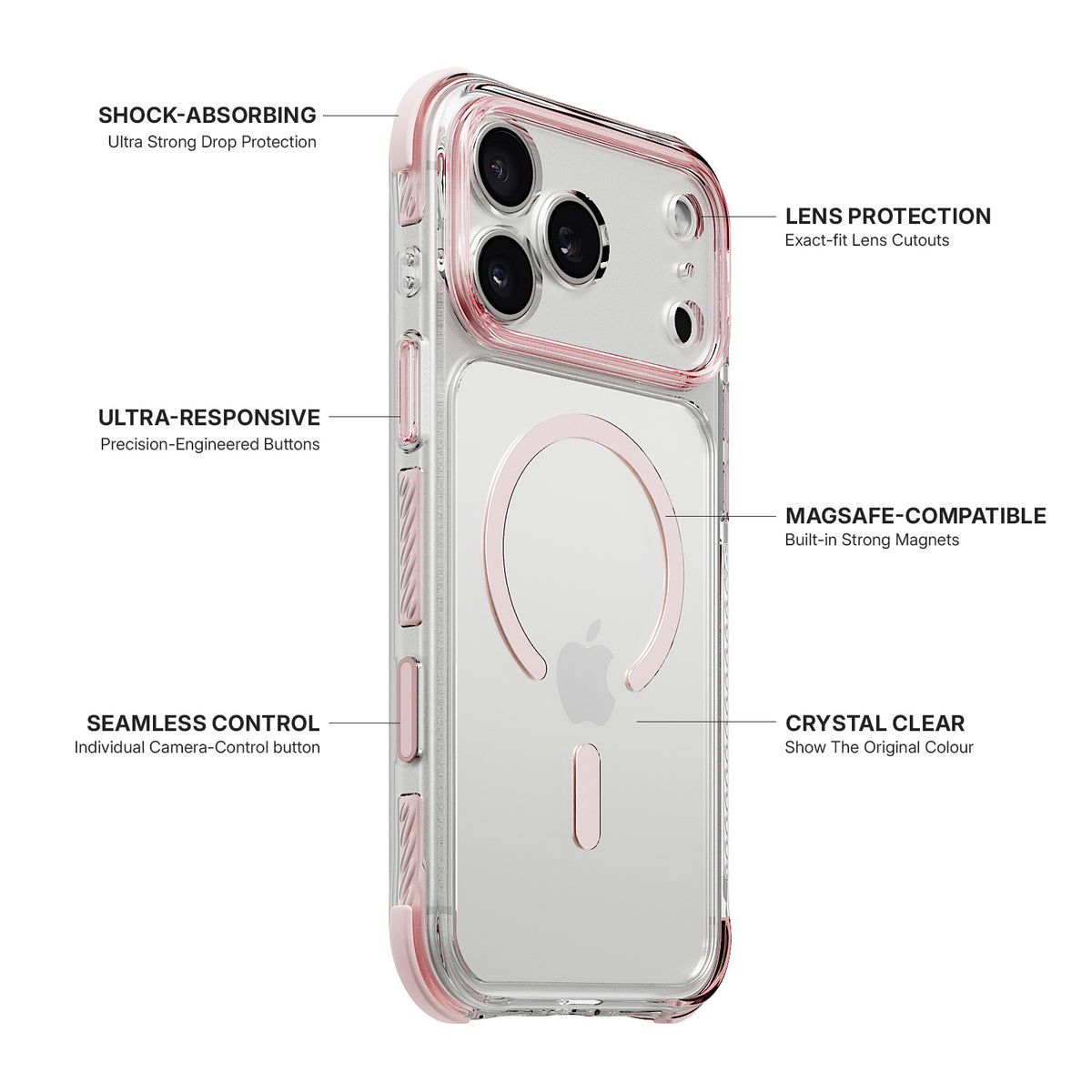 iiCASE Macaron Shield MagSafe Case iPhone Case in Macaron Pink detail image - image 5