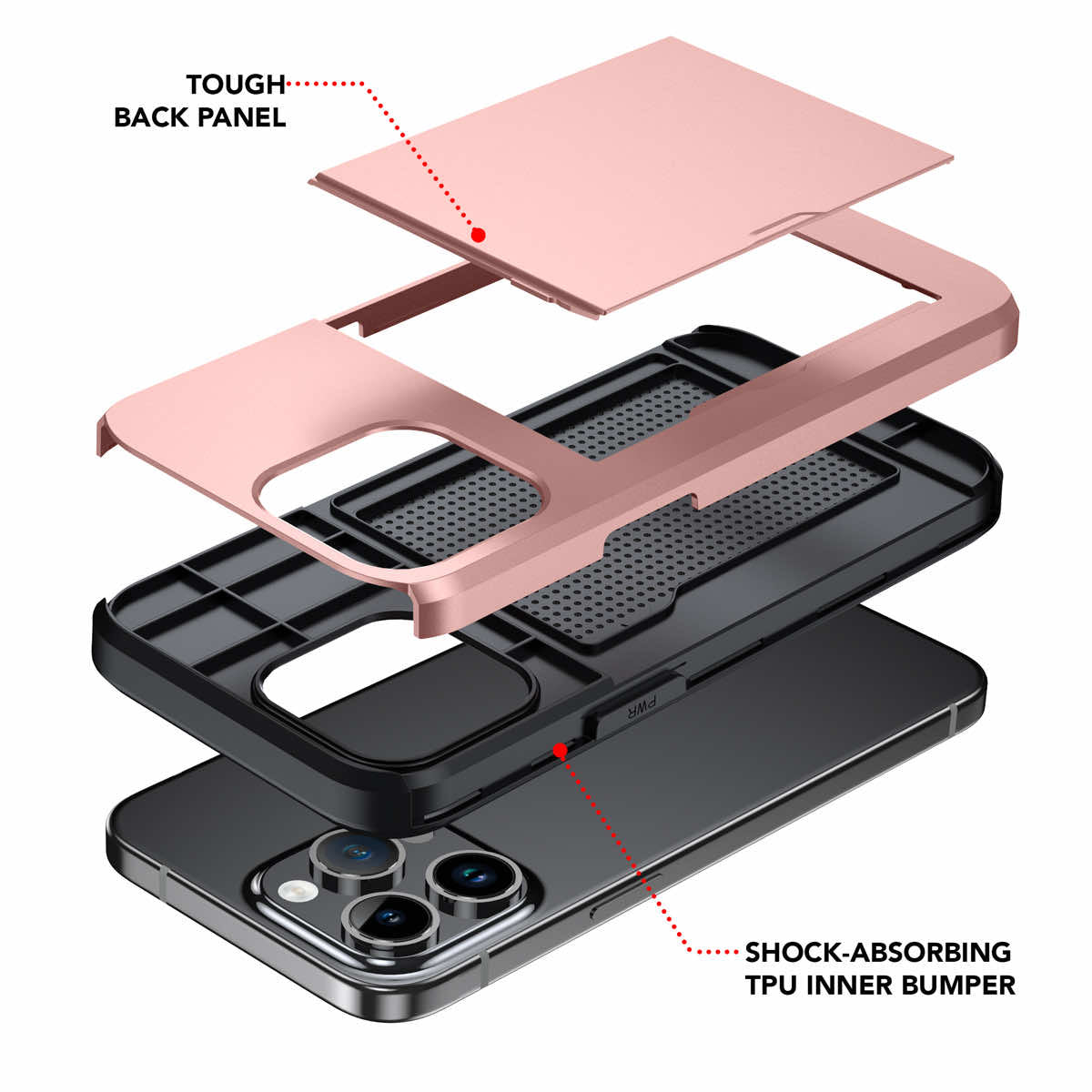 Protective slide card pocket iPhone Case