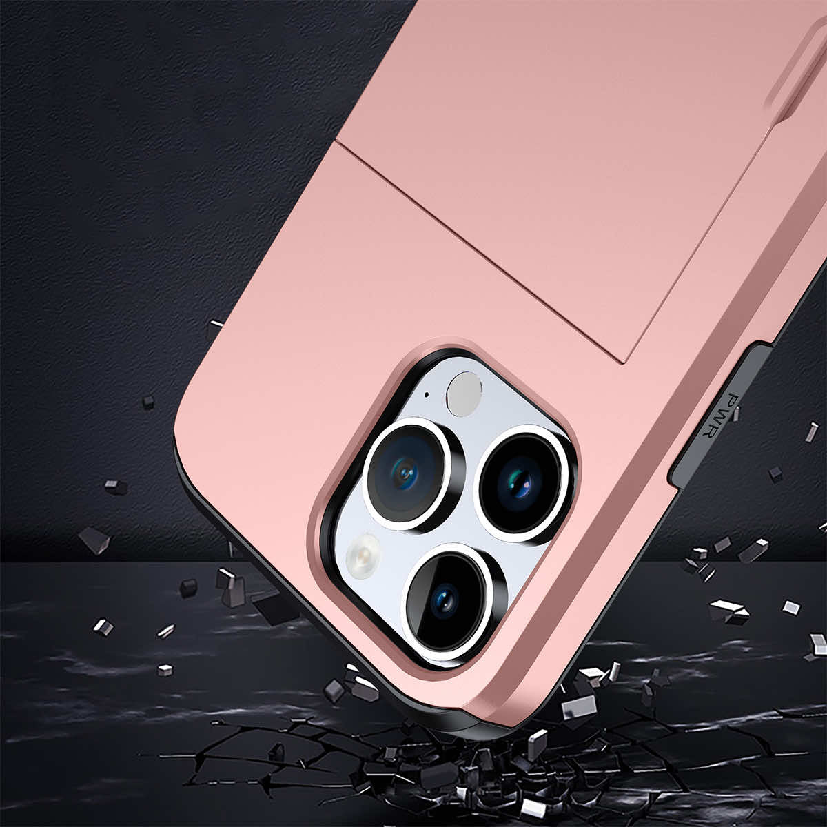Protective slide card pocket iPhone Case