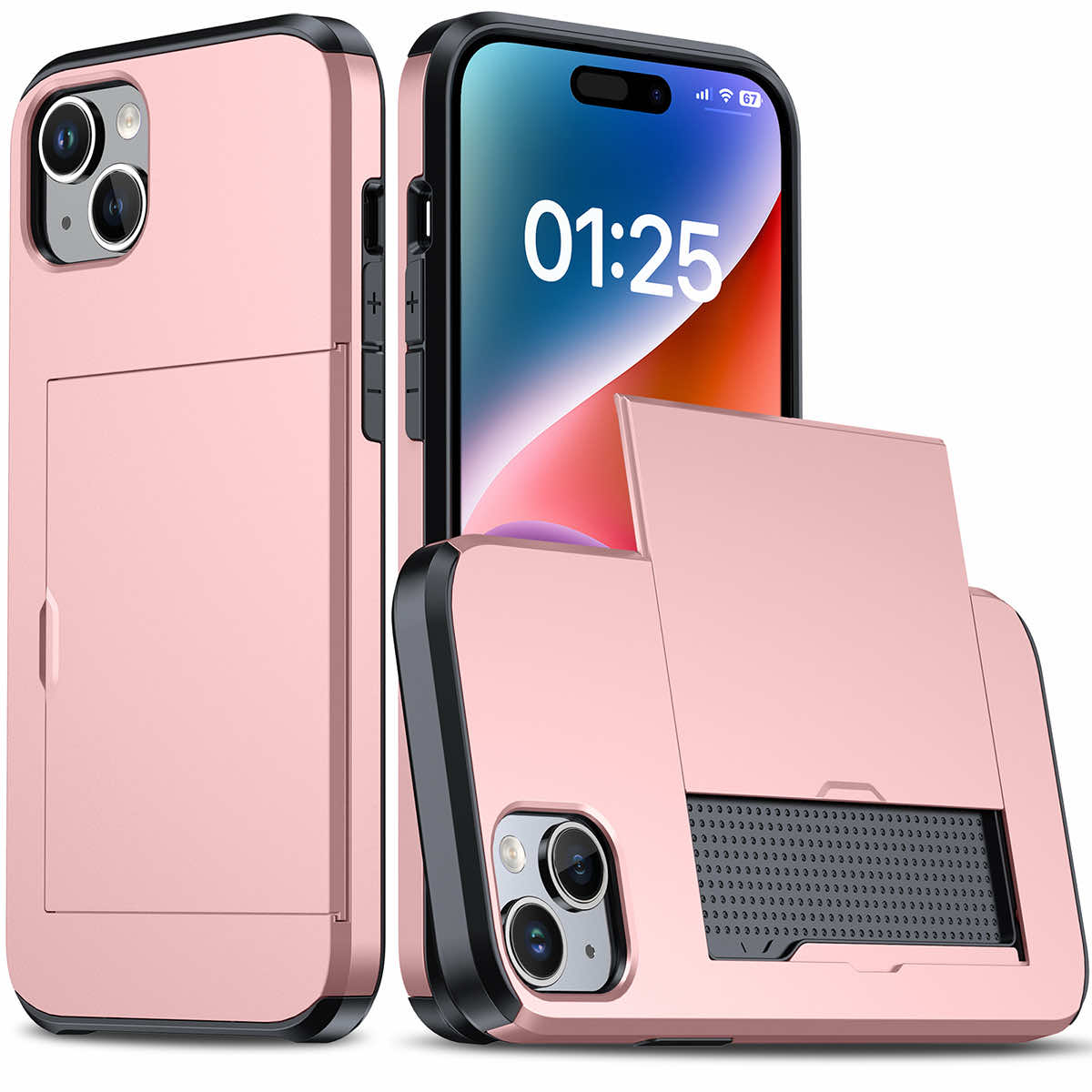 Protective slide card pocket iPhone Case