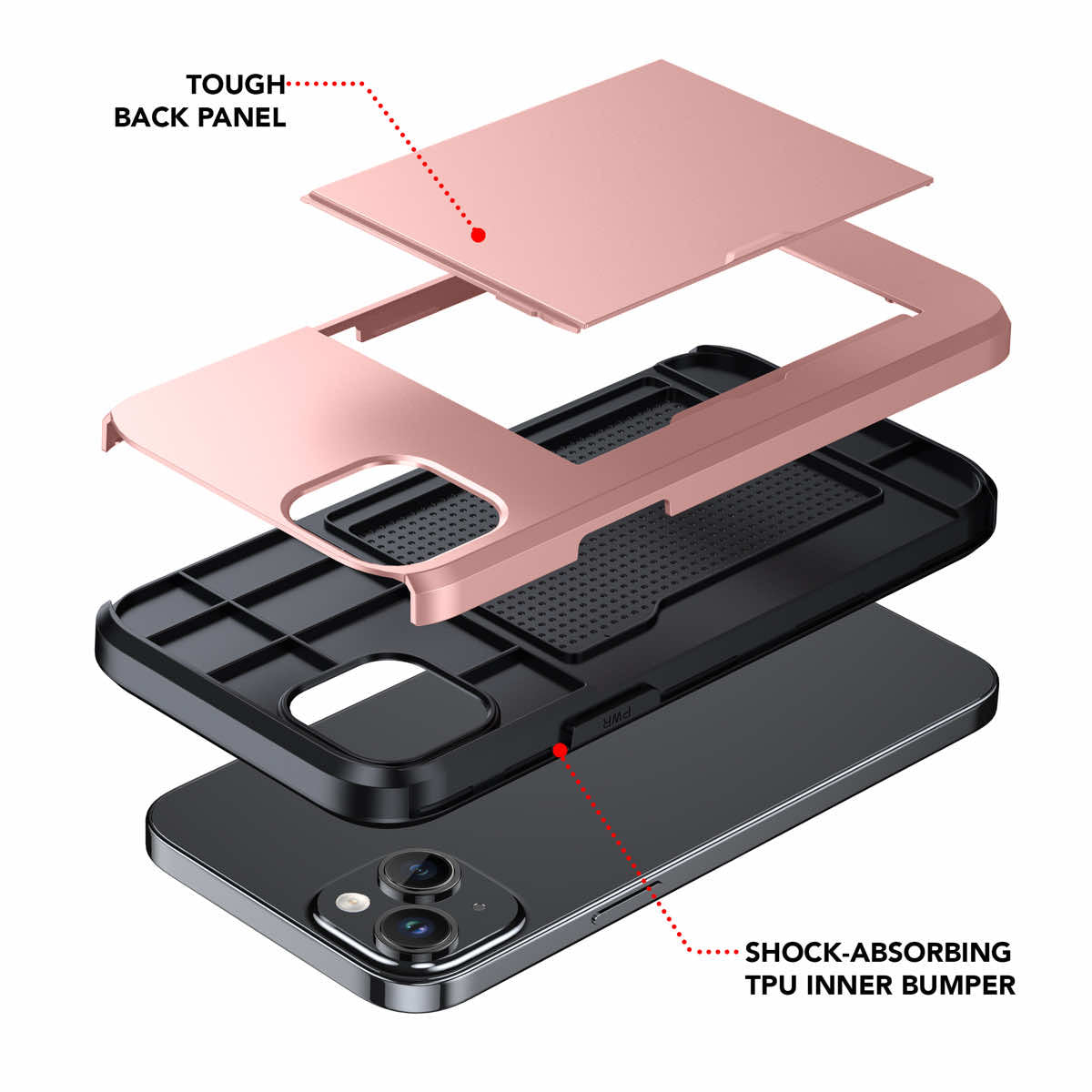 Protective slide card pocket iPhone Case