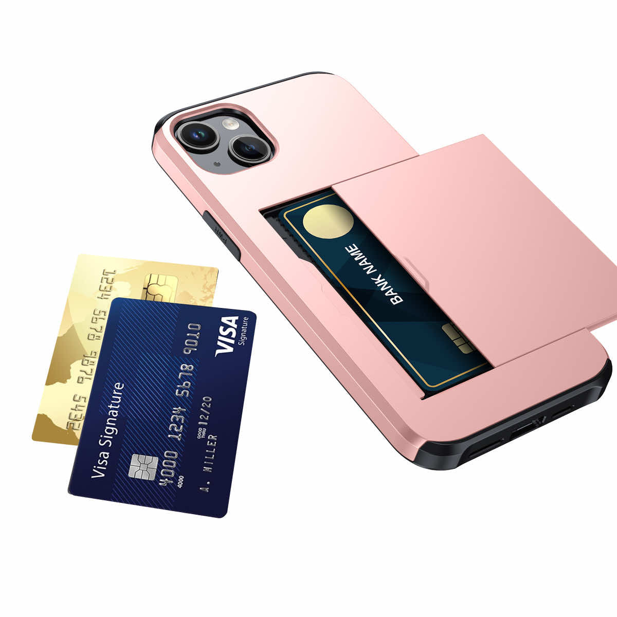 Protective slide card pocket iPhone Case