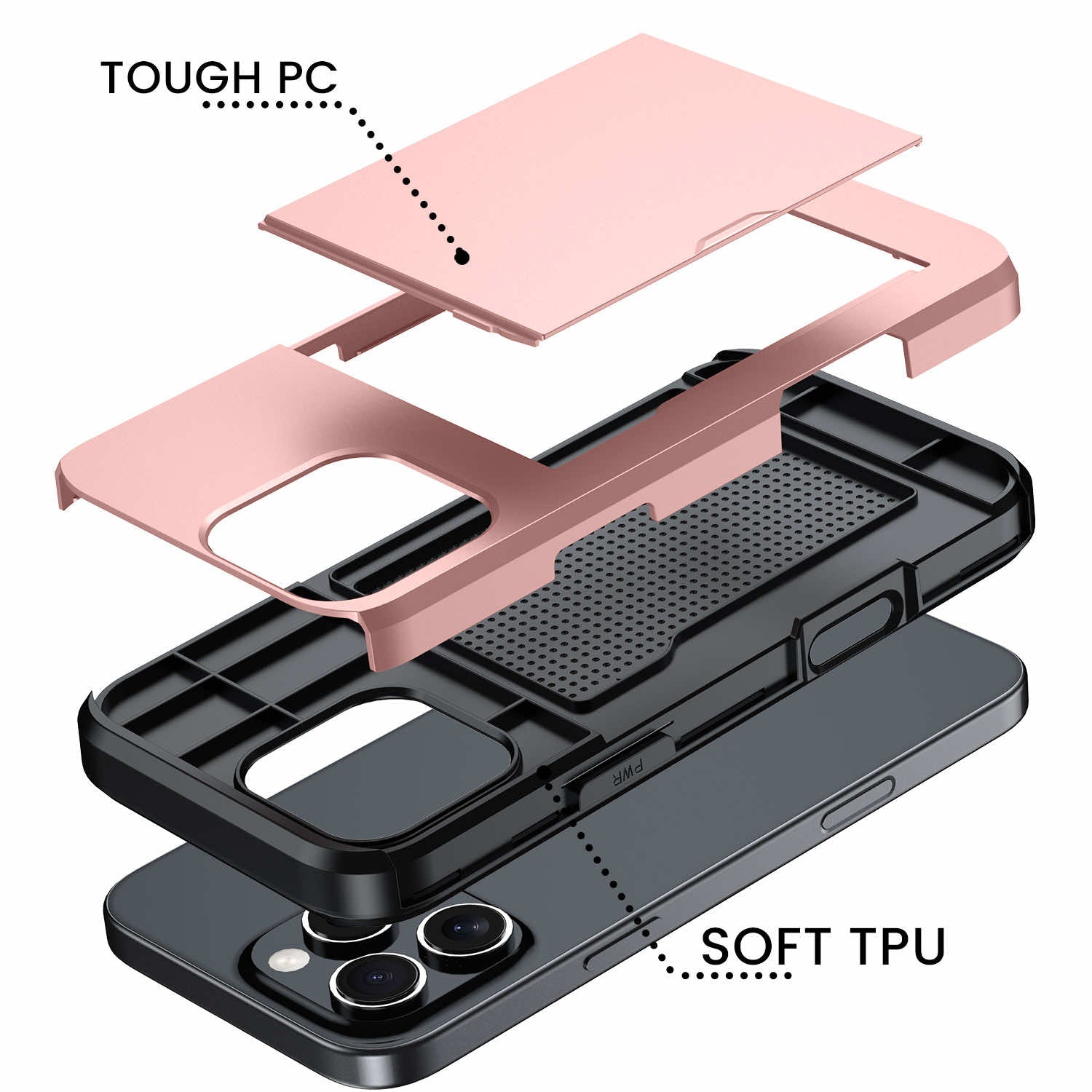 Protective slide card pocket iPhone Case