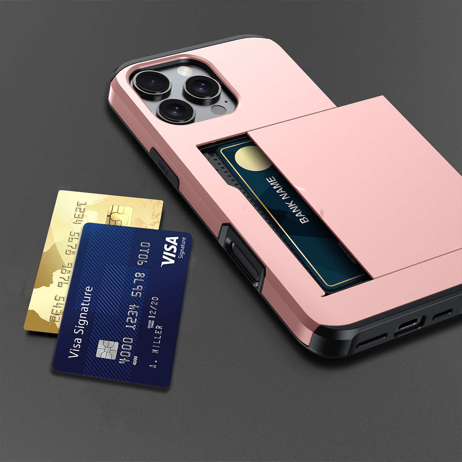 Protective slide card pocket iPhone Case