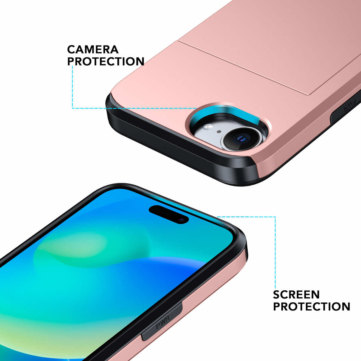 Protective slide card pocket iPhone Case