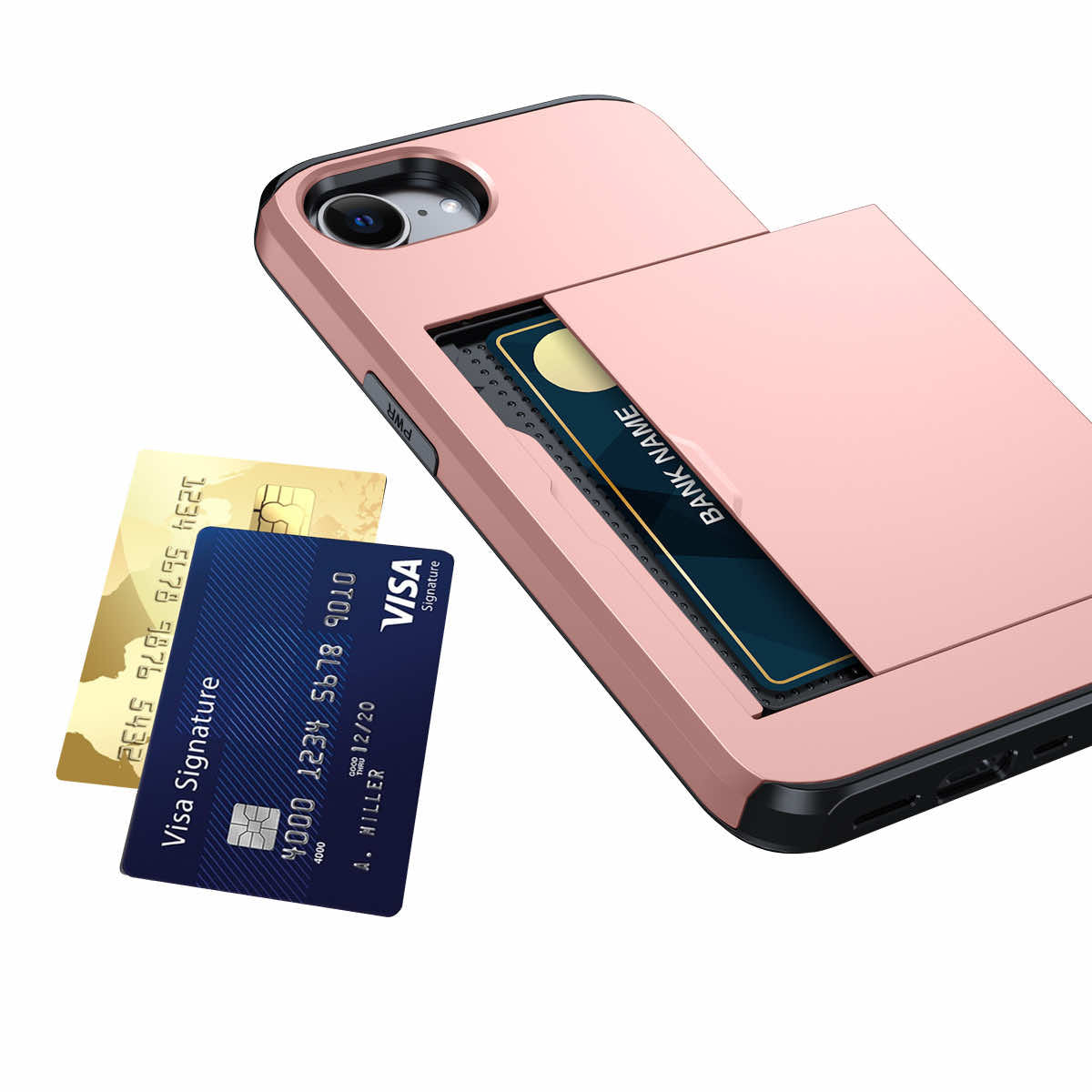 Protective slide card pocket iPhone Case