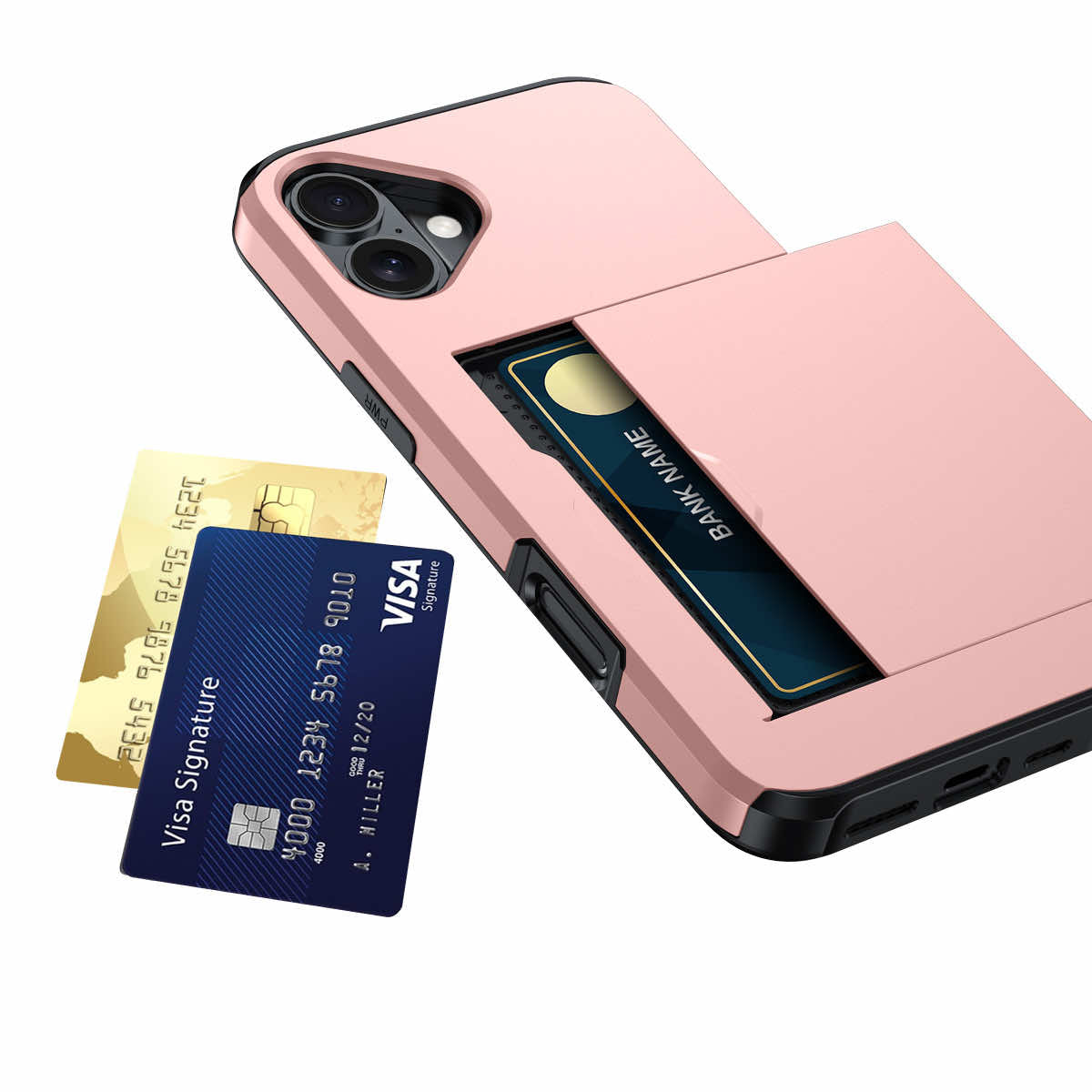 Protective slide card pocket iPhone Case
