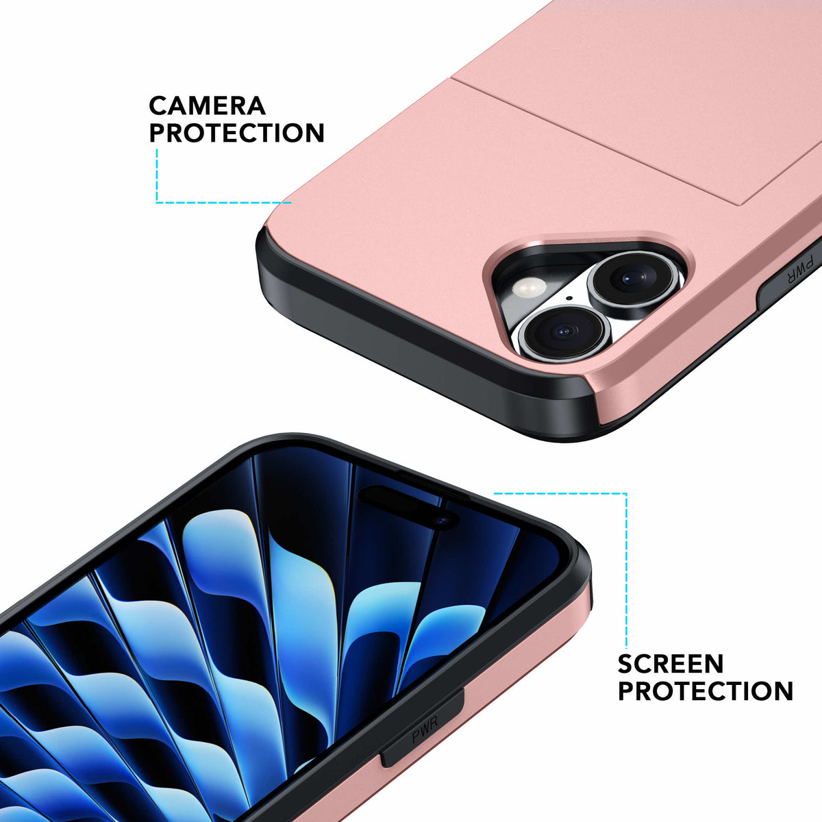 Protective slide card pocket iPhone Case