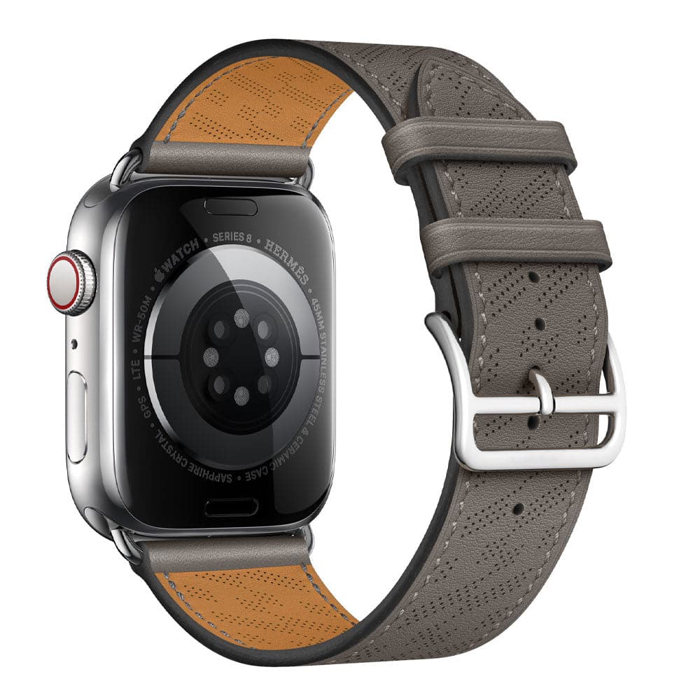 H Diagonal Genuine Leather Single Tour Apple Watch Band - iiCase
