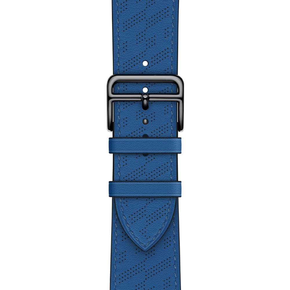H Diagonal Genuine Leather Single Tour Apple Watch Band - iiCase