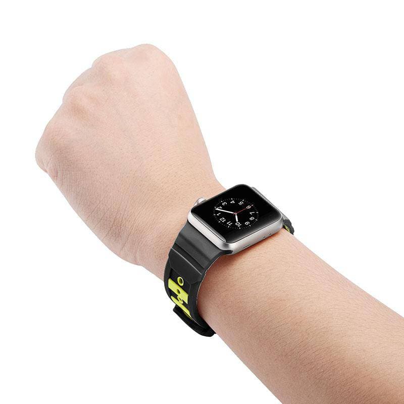 Contrast Colour Sport Silicone Apple Watch Band - iiCase