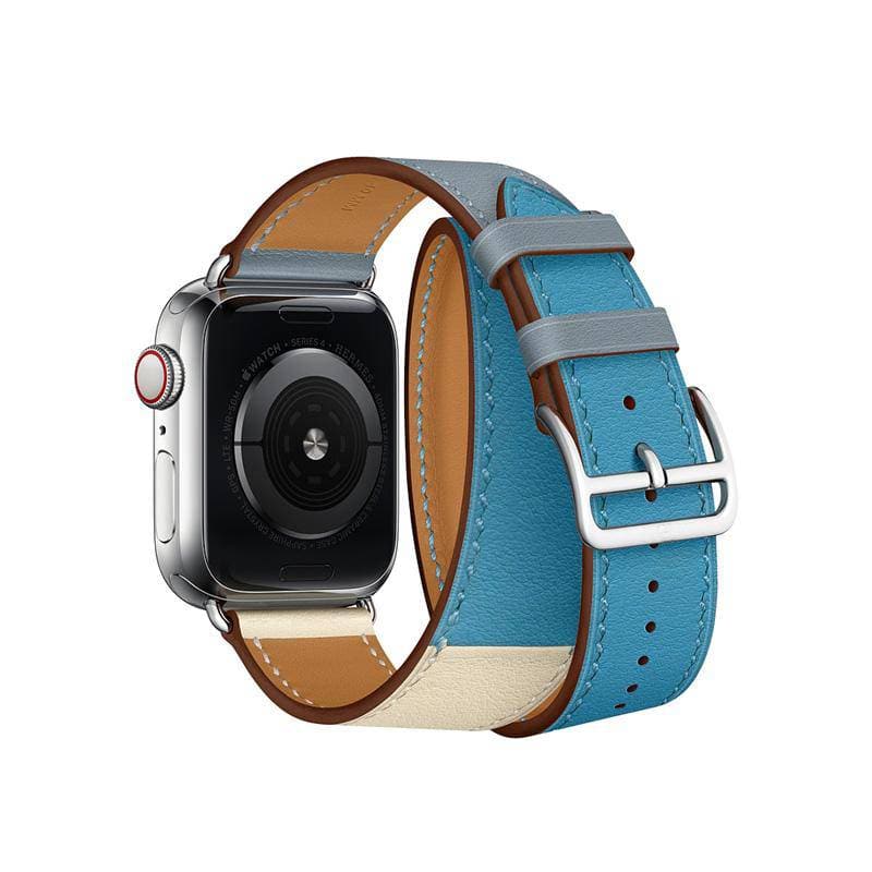 Genuine leather fashion contrast colour Apple Watch Band Double Tour - iiCase