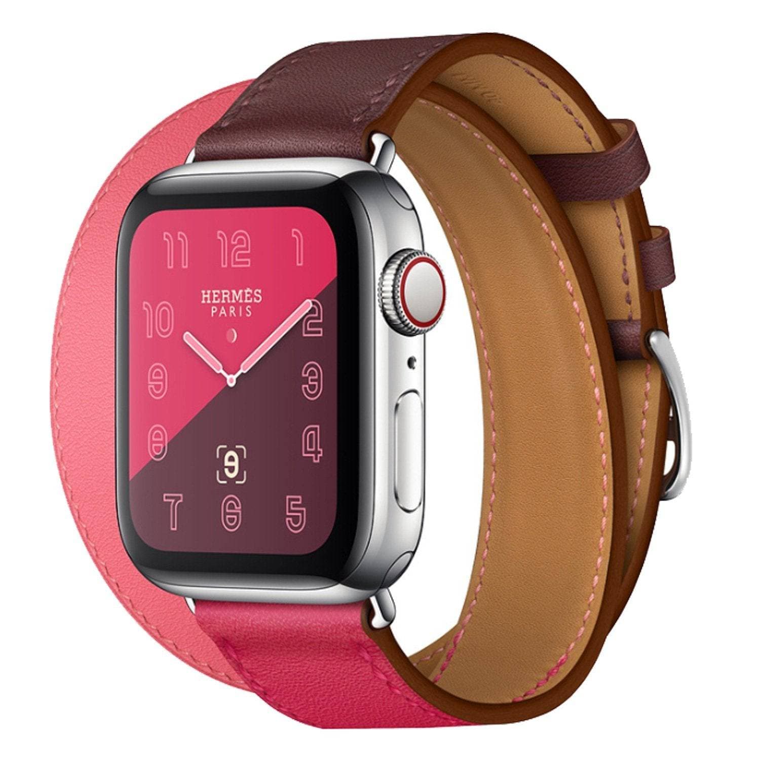 Genuine leather fashion contrast colour Apple Watch Band Double Tour - iiCase