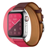 Genuine leather fashion contrast colour Apple Watch Band Double Tour - iiCase