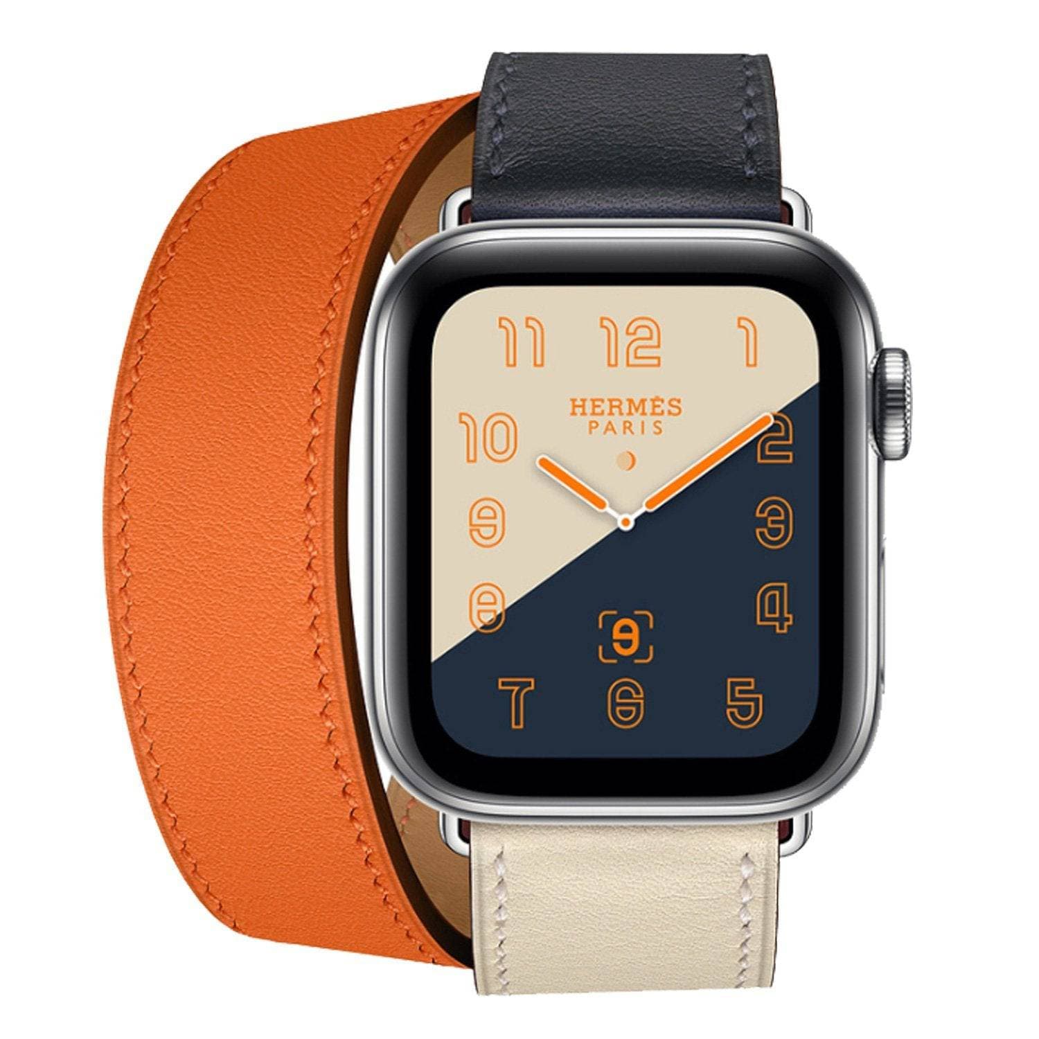 Genuine leather fashion contrast colour Apple Watch Band Double Tour - iiCase