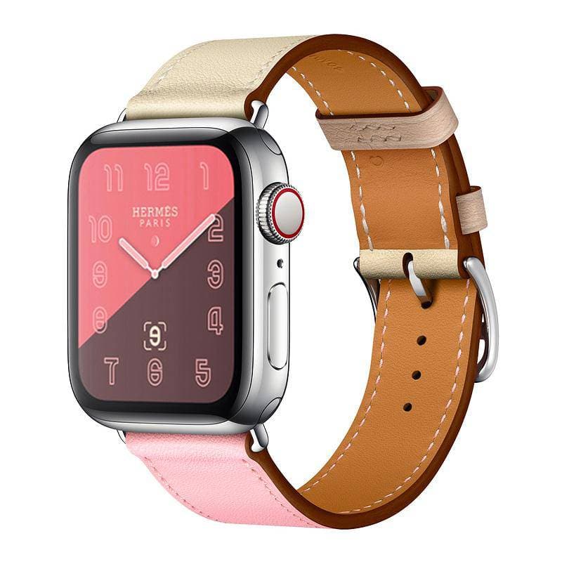 Genuine leather fashion contrast colour Apple Watch Band single tour - iiCase