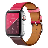 Genuine leather fashion contrast colour Apple Watch Band single tour - iiCase