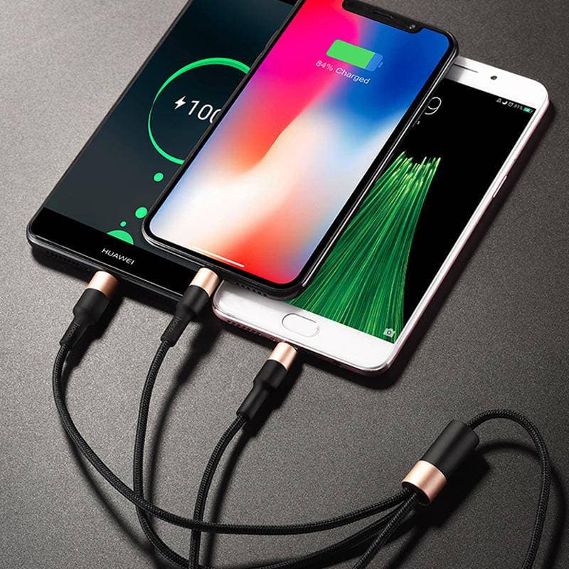 HOCO® 3 in 1 nylon fast charging cable - iiCase