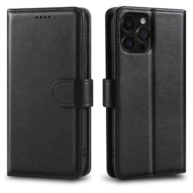 Classic Design Genuine Leather Wallet iPhone Case - iiCase