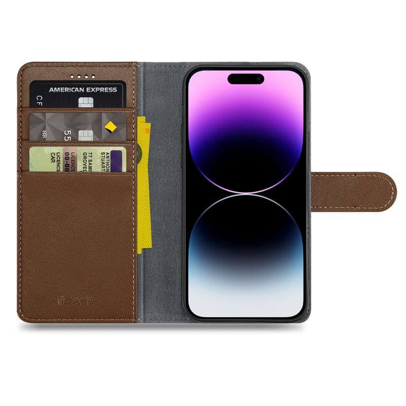 Classic Design Genuine Leather Wallet iPhone Case - iiCase