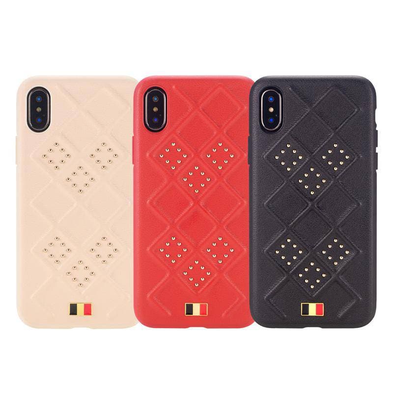 MENTOR® Fashion leather girds pattern clinch bolts iPhone Case - iiCase