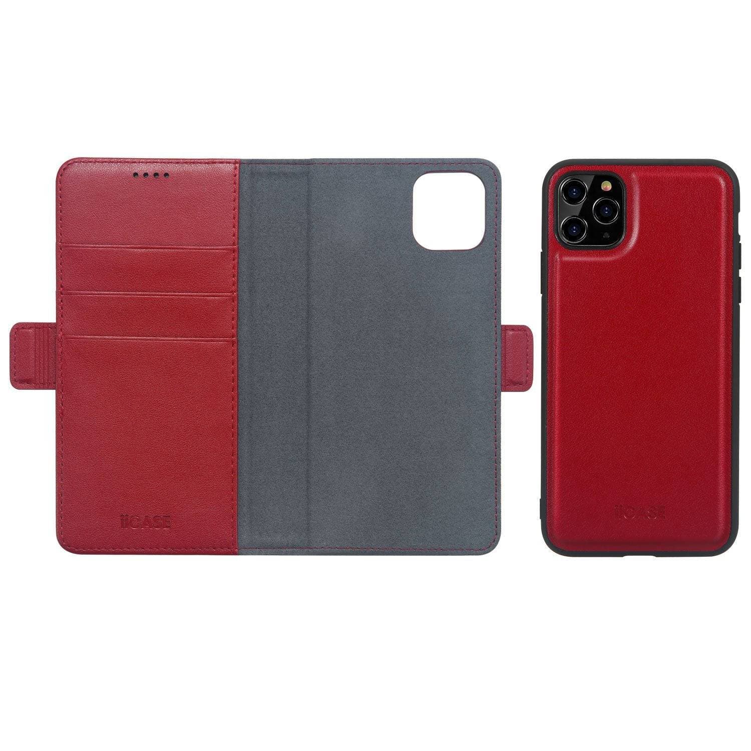 Premium Genuine Leather Magnets Detachable iPhone Wallet Case - iiCase