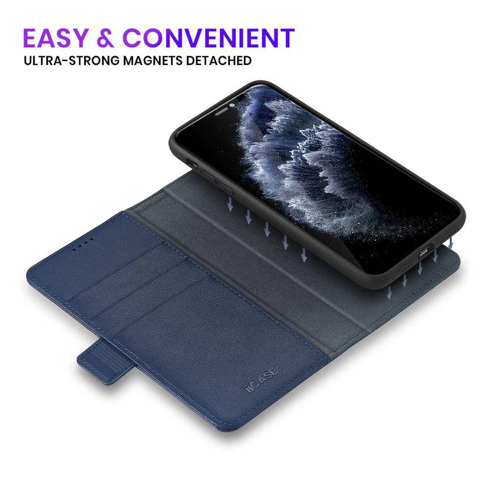 Premium Genuine Leather Magnets Detachable iPhone Wallet Case - iiCase