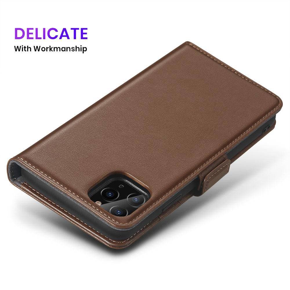 Premium Genuine Leather Magnets Detachable iPhone Wallet Case - iiCase