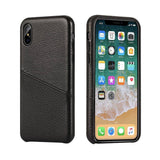 PrimDefence® Genuine Italian Leather Litchi Pattern Card Slot iPhone Case - iiCase