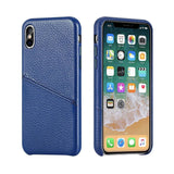 PrimDefence® Genuine Italian Leather Litchi Pattern Card Slot iPhone Case - iiCase