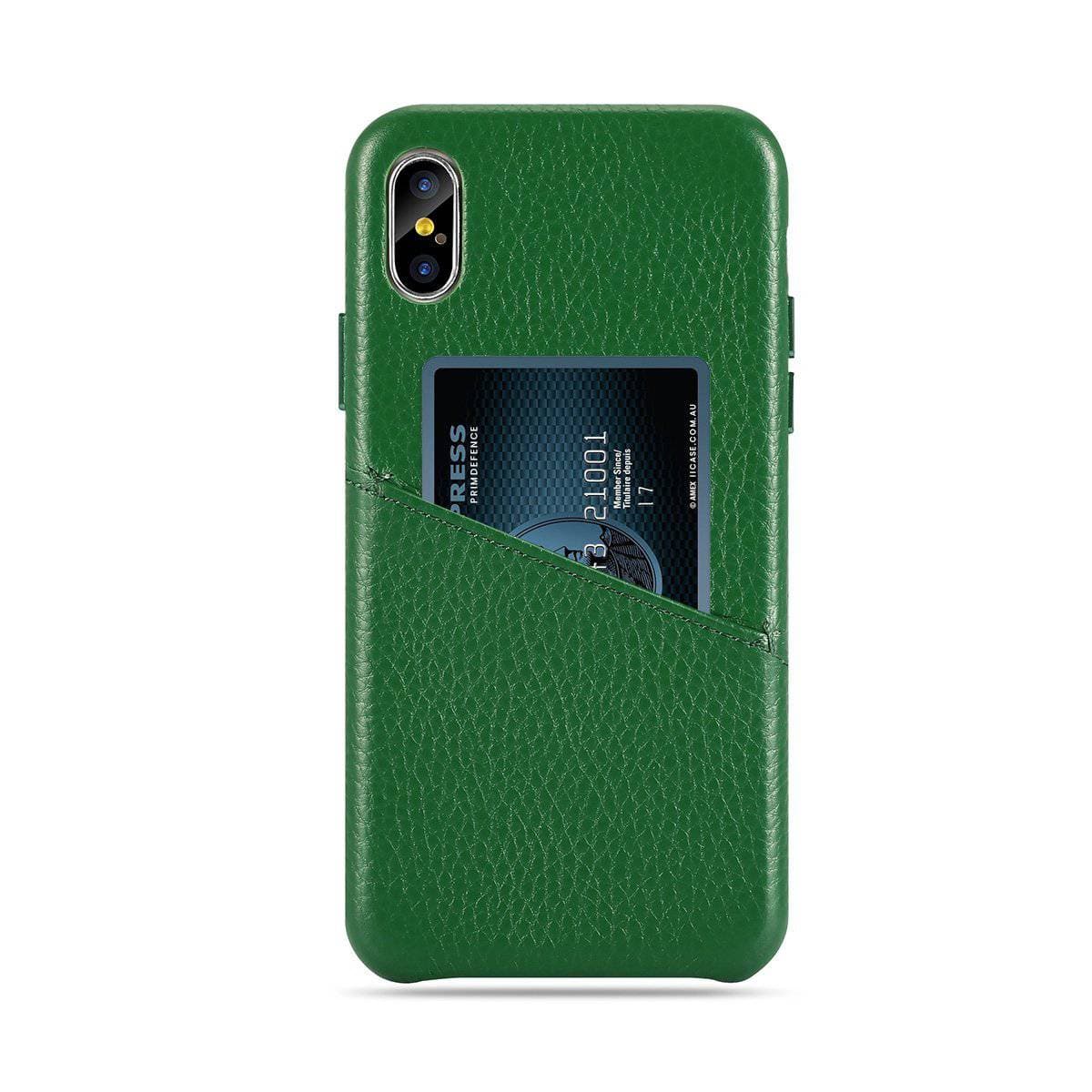 PrimDefence® Genuine Italian Leather Litchi Pattern Card Slot iPhone Case - iiCase