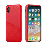 PrimDefence® Genuine Italian Leather Litchi Pattern Card Slot iPhone Case - iiCase