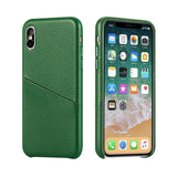 PrimDefence® Genuine Italian Leather Litchi Pattern Card Slot iPhone Case - iiCase